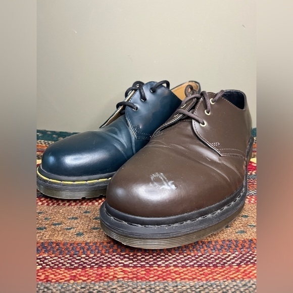 Doc Martens Mis Matched Funky Y2K Leather Brown Blue Loafer Lace Up Shoe Men 11 main image 5